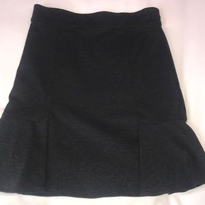 Gray cotton flare skirt